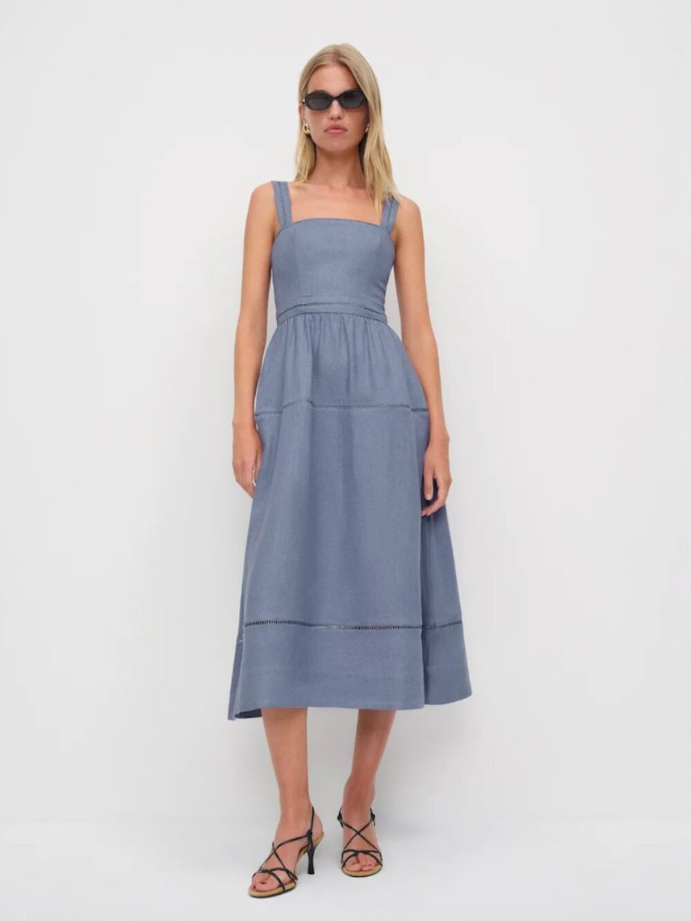 NWOT Reformation Everett Linen Dress size 4 in Cornflower